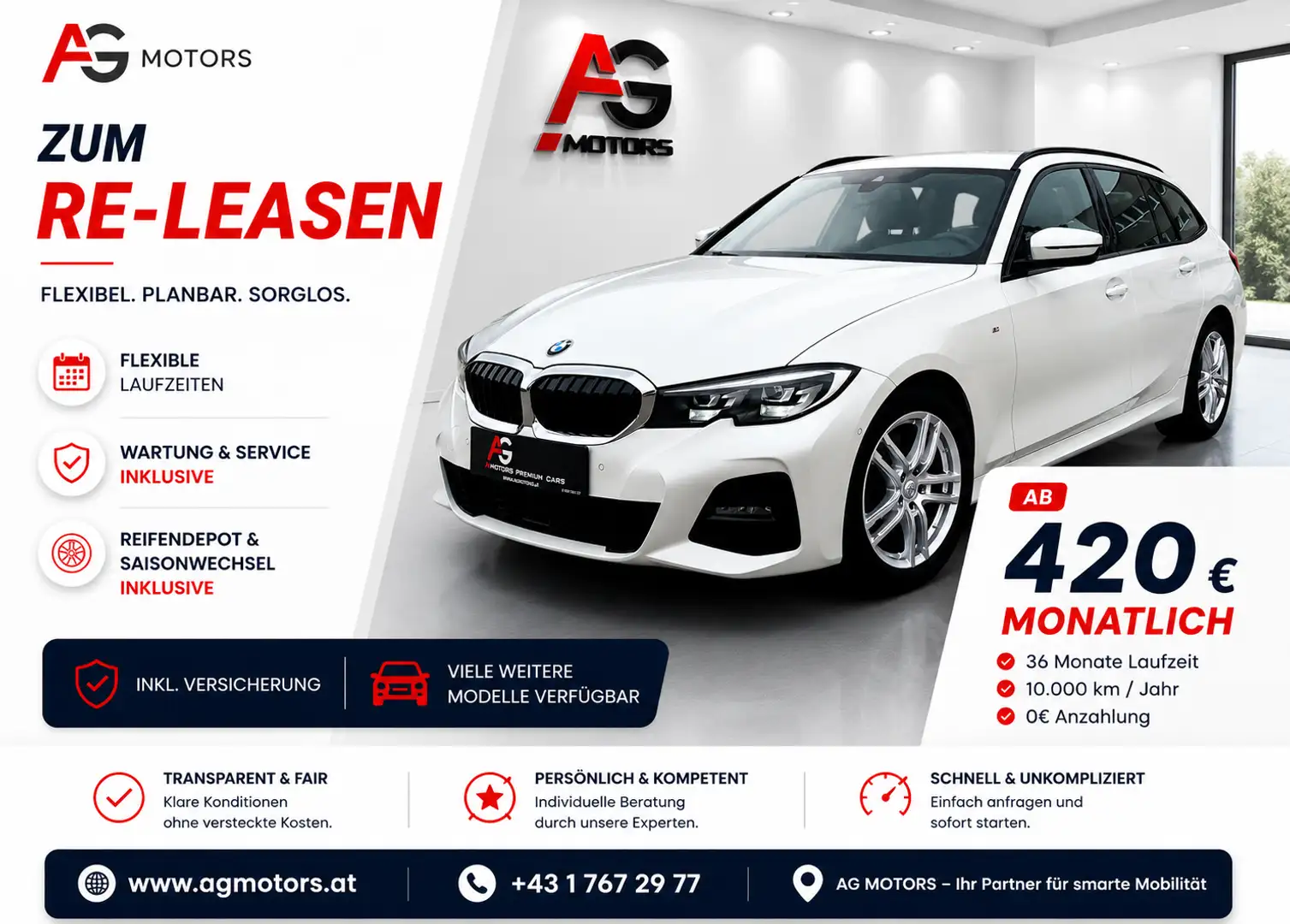 BMW 320 d xDrive Touring 48 V Mild-Hybrid-Technologie Aut. Weiß - 1