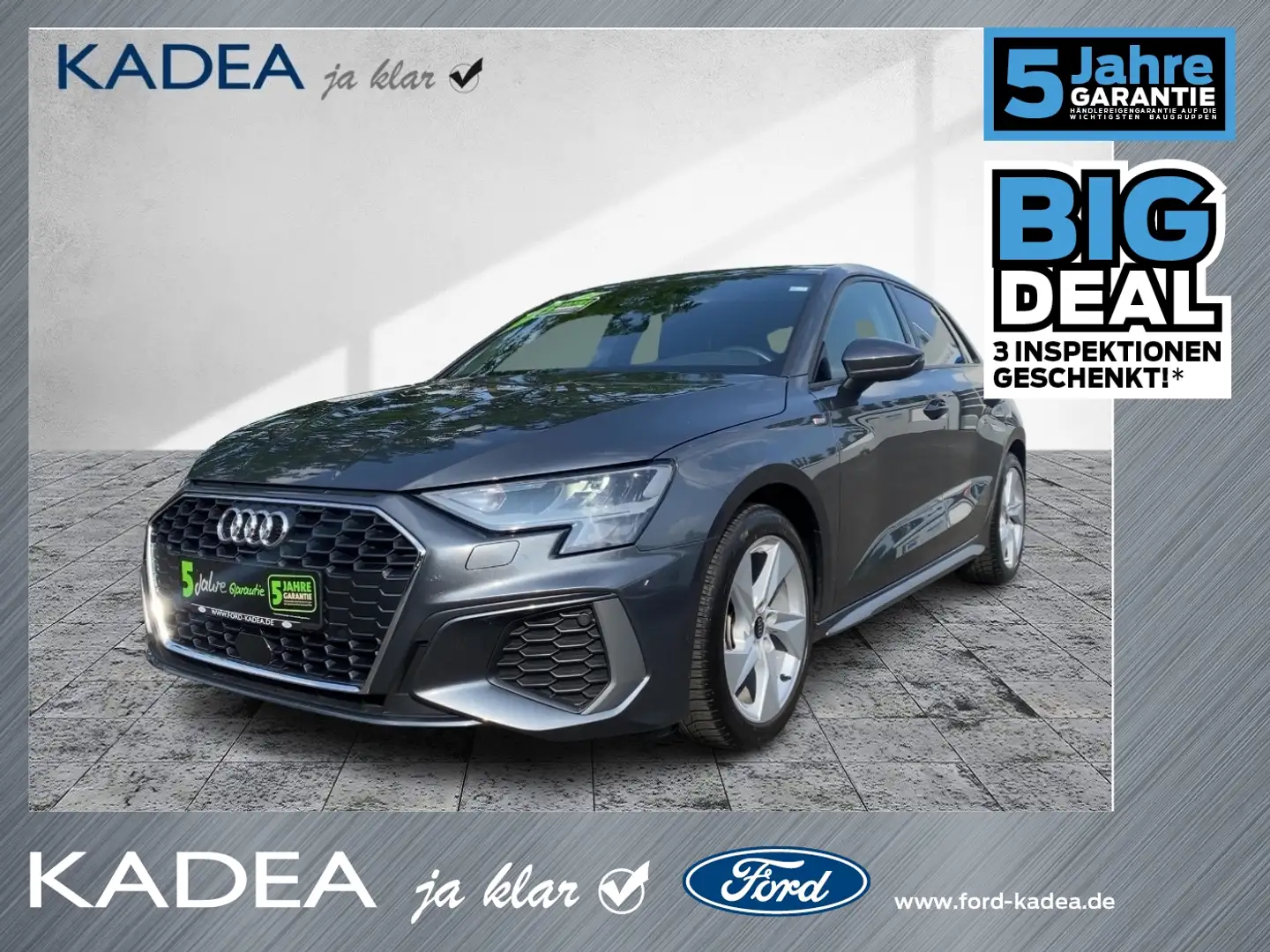 Audi A3 Sportback 30 TFSI S-Line Navi*SHZ*Temp*GJR Grau - 1