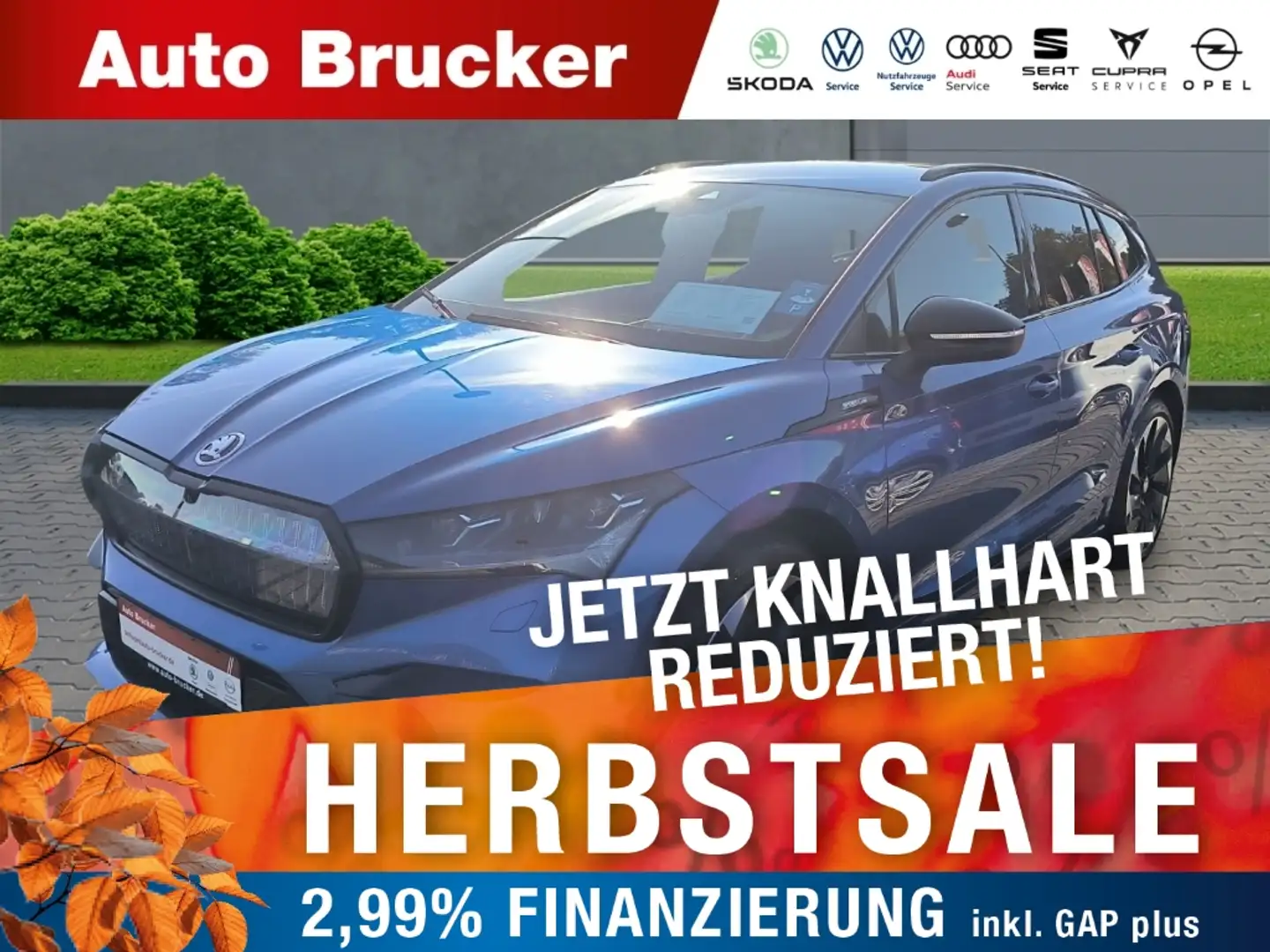 Skoda Enyaq 80 x Sportline+Anhängerkupplung+Navi+elektr.Sitze Blau - 1