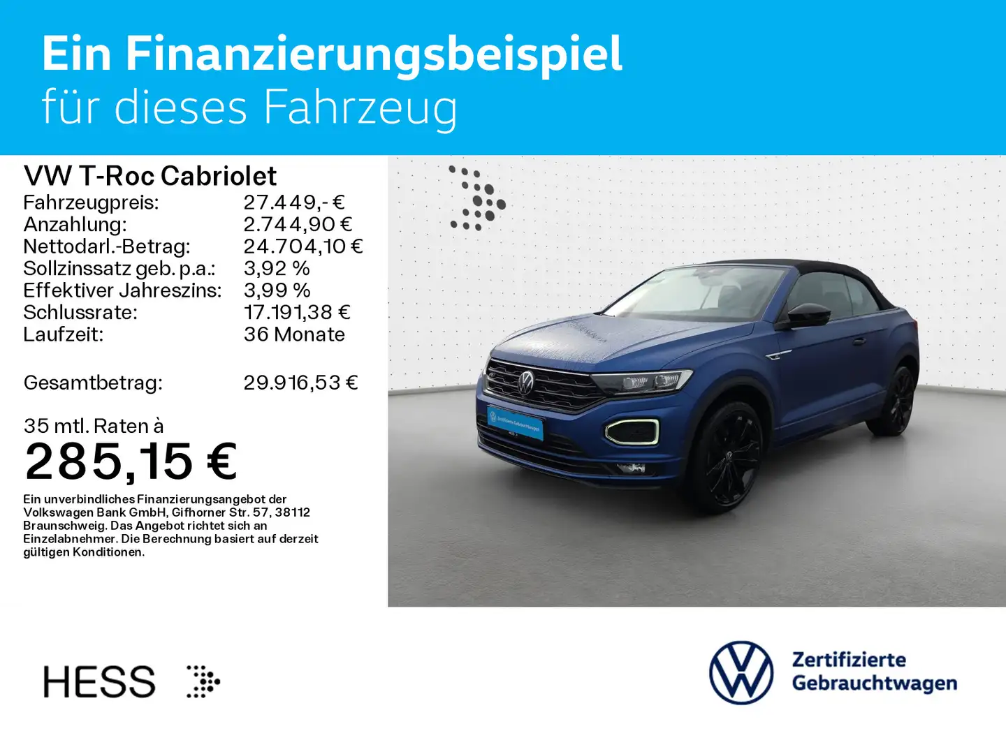 Volkswagen T-Roc 1.5 TSI DSG R-LINE-EDITION-BLUE* Blau - 2