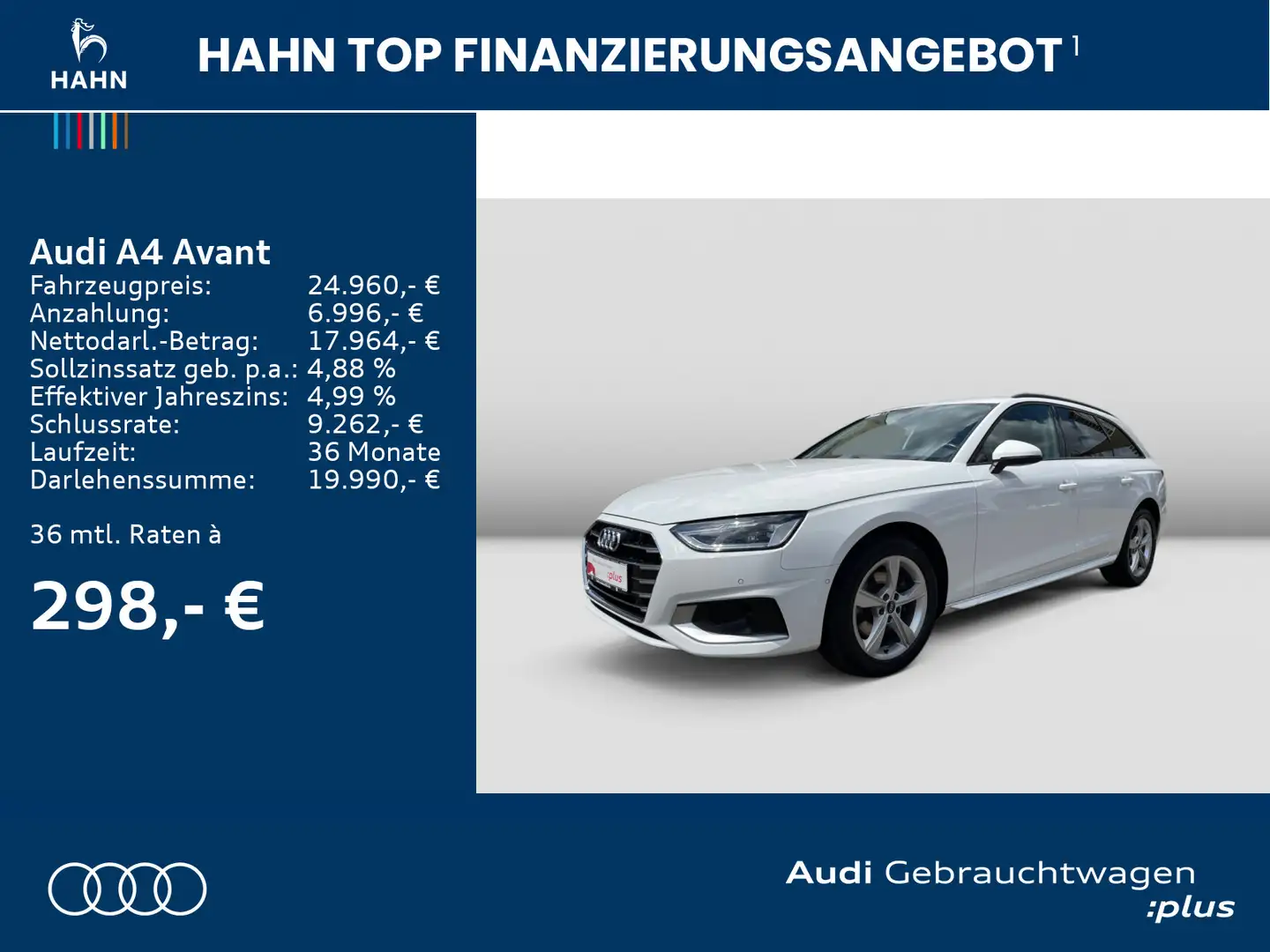 Audi A4 35TDI S-trc Navi Memory Standh 360° ACC Weiß - 2
