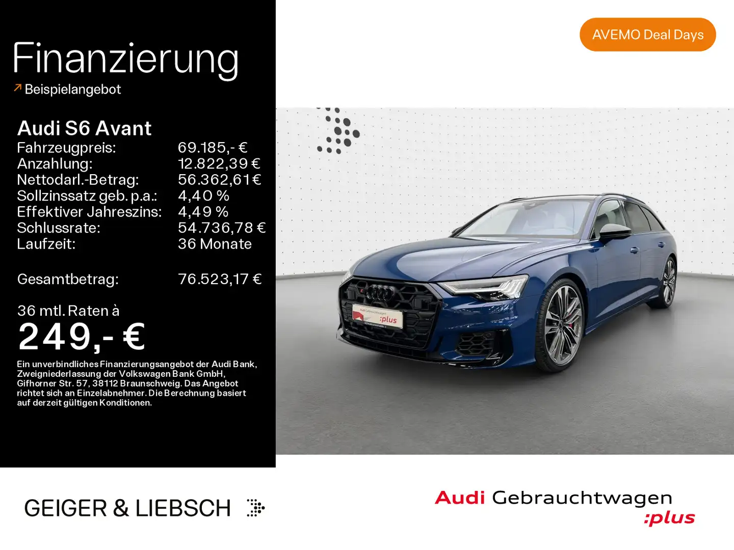 Audi S6 TDI tip*Air*Pano*Standh*B&O*HUD*Matrix* Blau - 1