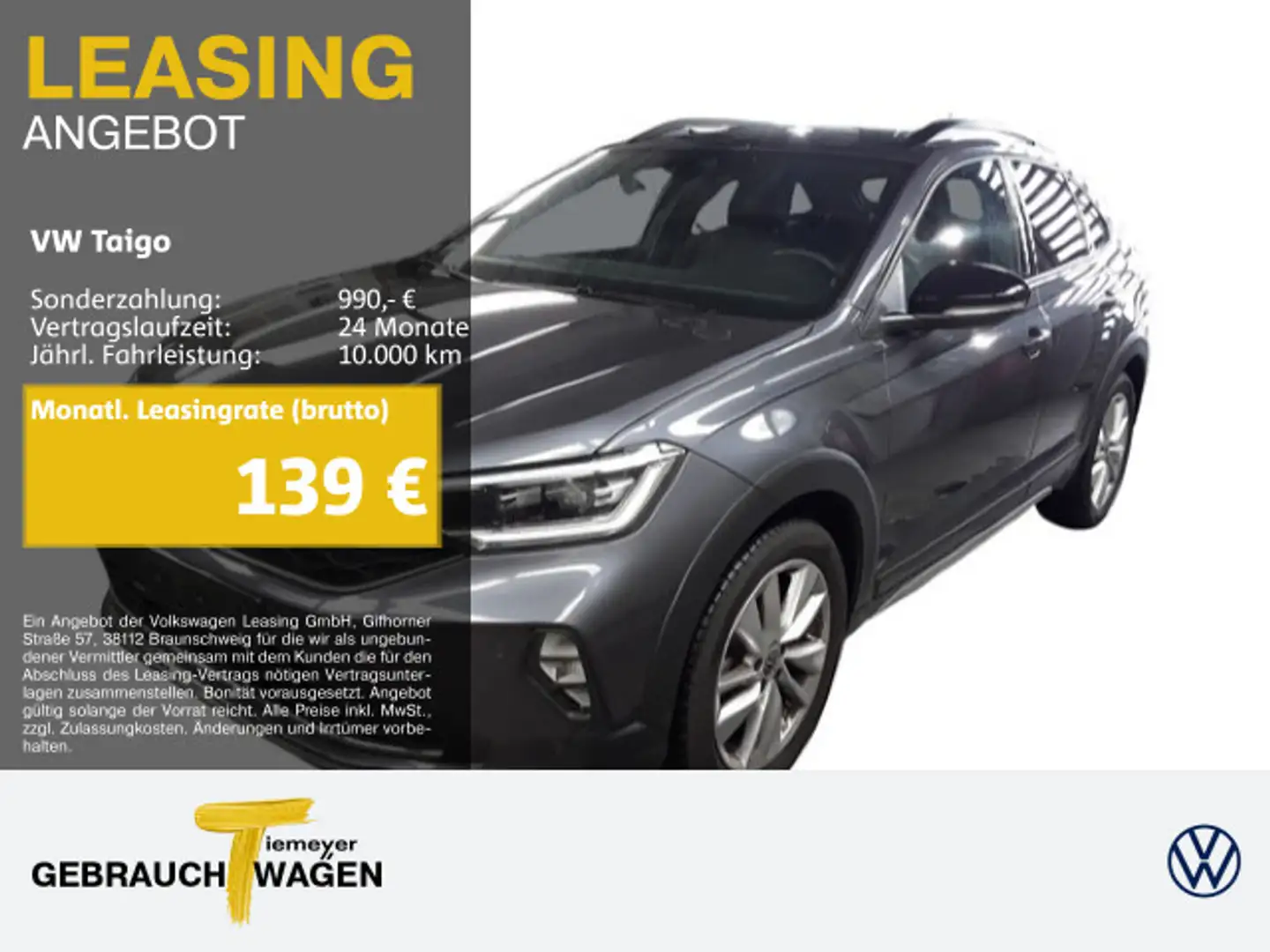 Volkswagen Taigo 1.5 TSI DSG GOAL LM17 NAVI MATRIX KAMERA Grau - 1