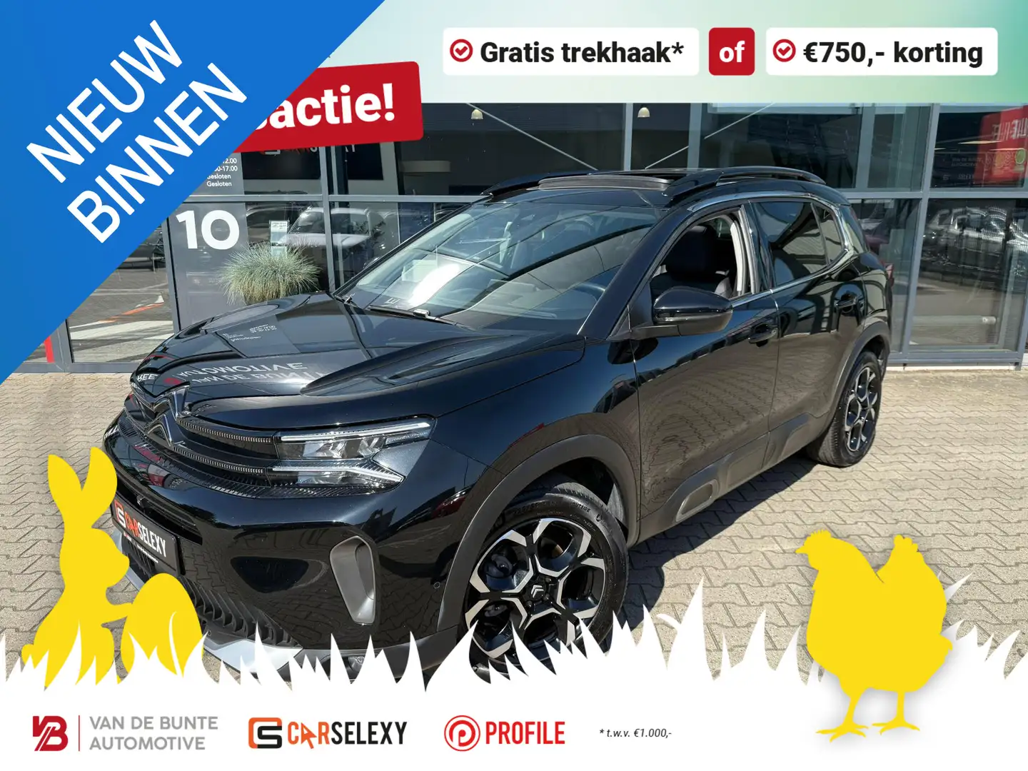 Citroen C5 Aircross 1.2 Hybrid 136 Max *Schuif-/Kanteldak & ACC* Zwart - 1