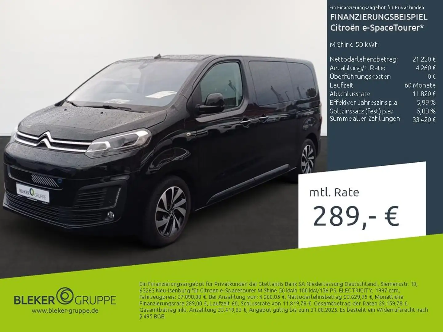 Citroen Spacetourer M Shine 50 kWh Schwarz - 1