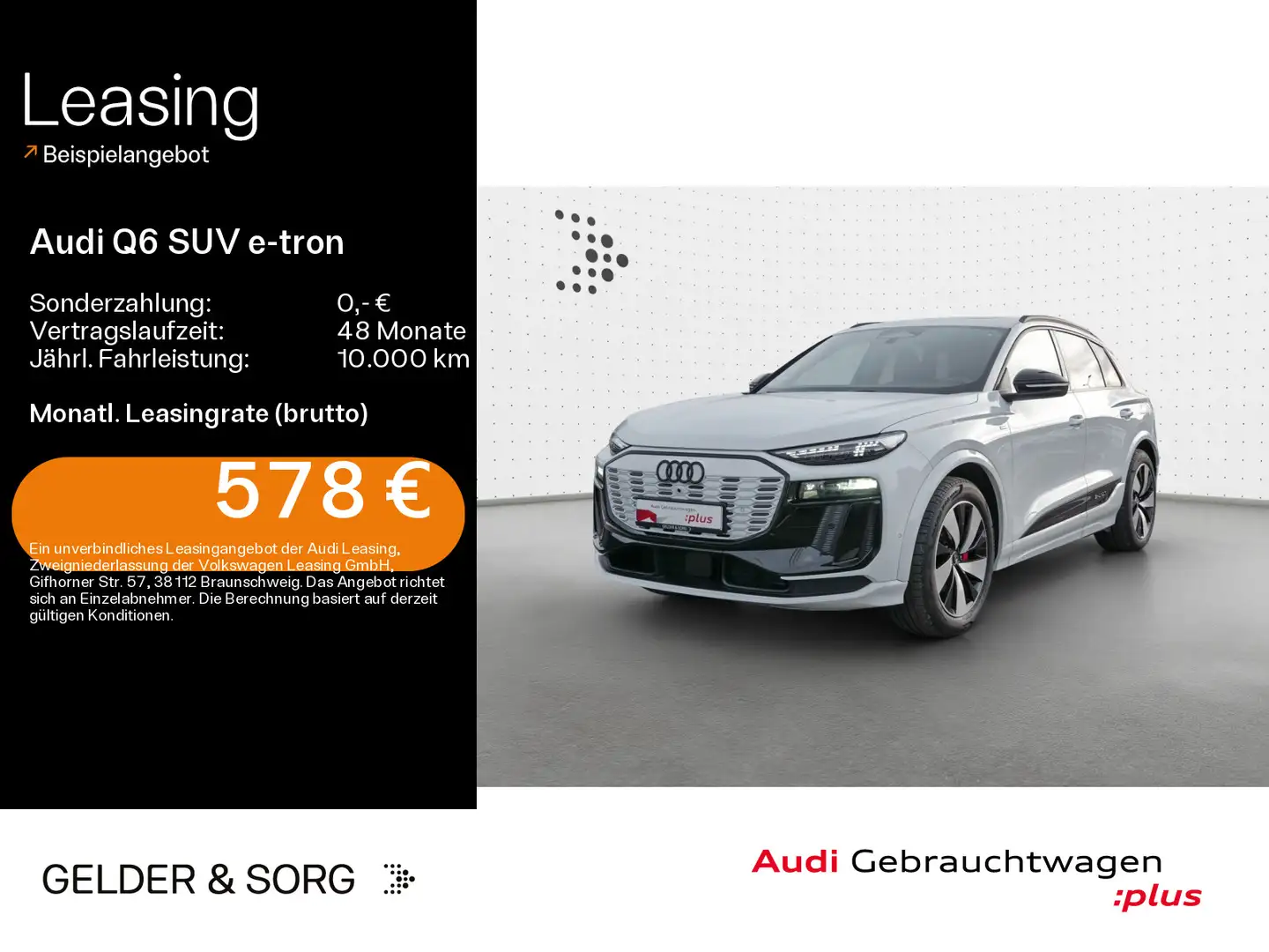 Audi Sonstige Q6 e-tron S line 0,25%*LED*TechPlus*Panorama*360 Weiß - 1