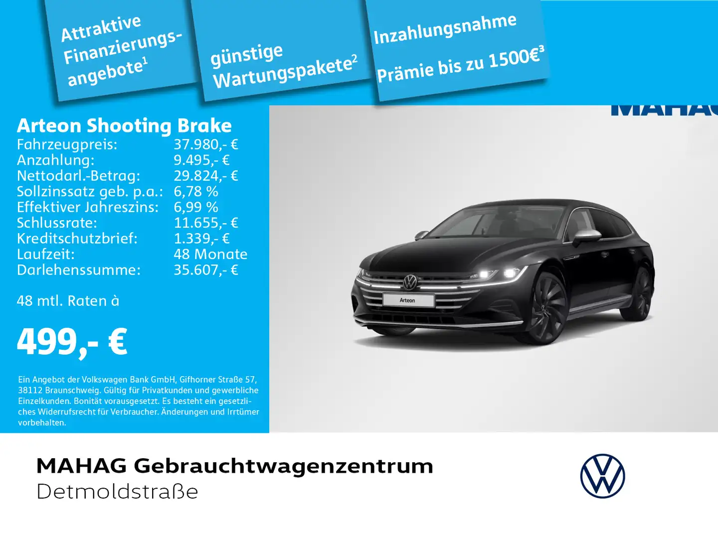 Volkswagen Arteon Elegance 4Mot 2.0 TDI AHK Noir - 1