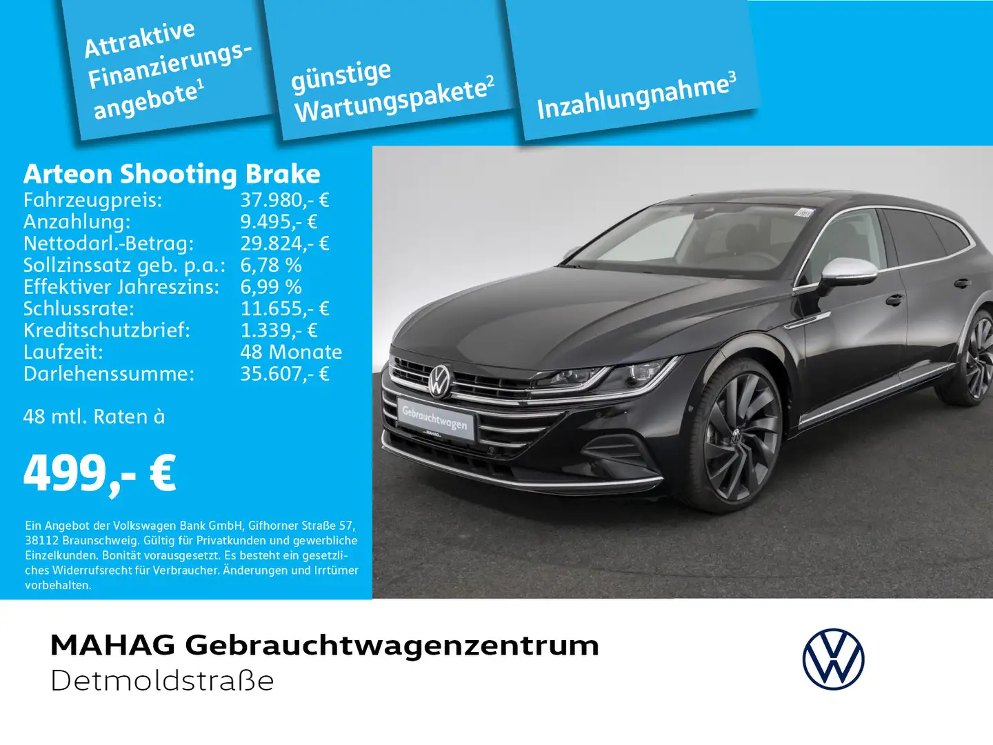 Volkswagen Arteon Elegance 4Mot 2.0 TDI AHK Noir - 1