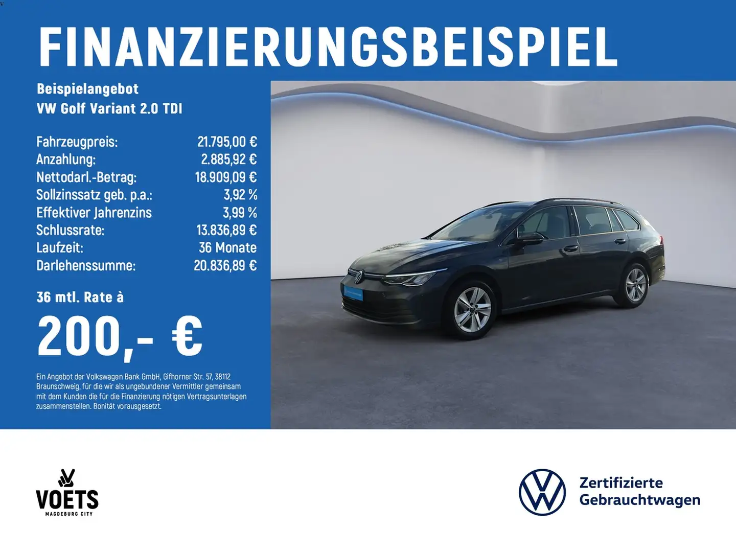 Volkswagen Golf Variant 2.0 TDI Life NAVI+LED+DIGICOCKPIT+SITZHEIZ Gris - 2