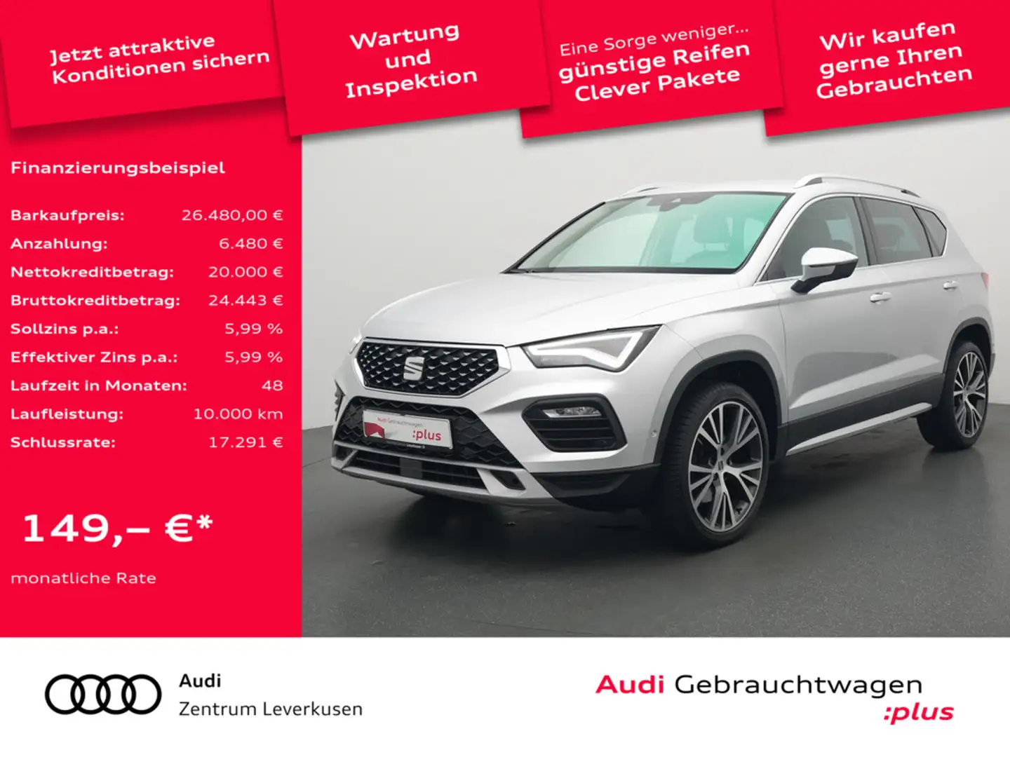 SEAT Ateca Xperience DSG AHK ACC NAVI BEATS MEMORY Silber - 1
