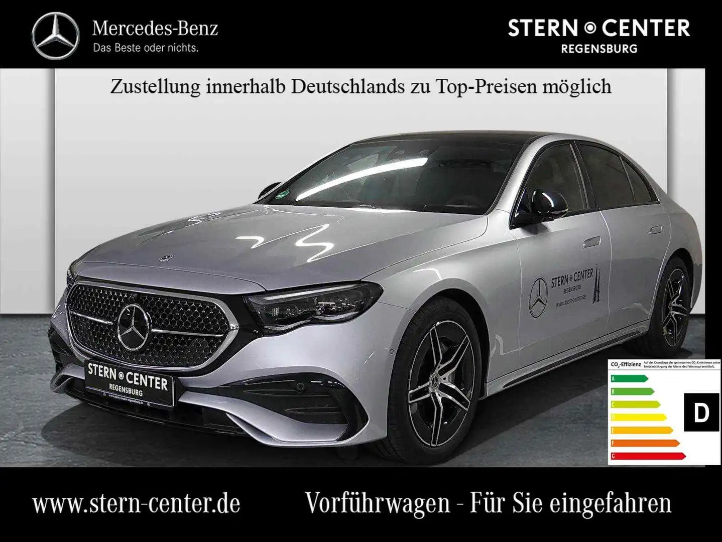 Mercedes-Benz E 220 d Limo AMG+DIST+MEMORY+DIGITAL LIGHT+AHK++ Silber - 1