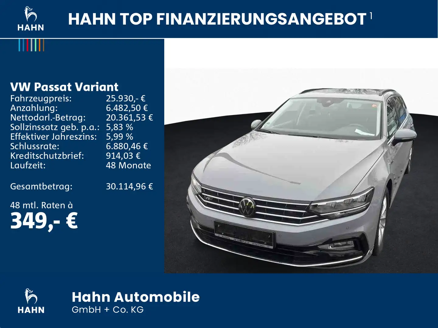 Volkswagen Passat Variant 2,0TDI DSG R-Line NAV LED ACC KAM Grau - 2