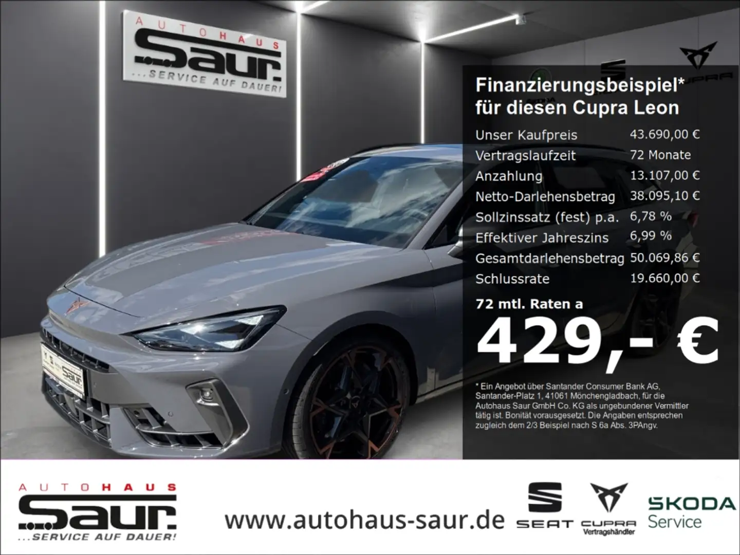 CUPRA Leon Sportstourer VZ 2.0 TSI 4Drive DSG AHK PANORAMA SE Grijs - 1