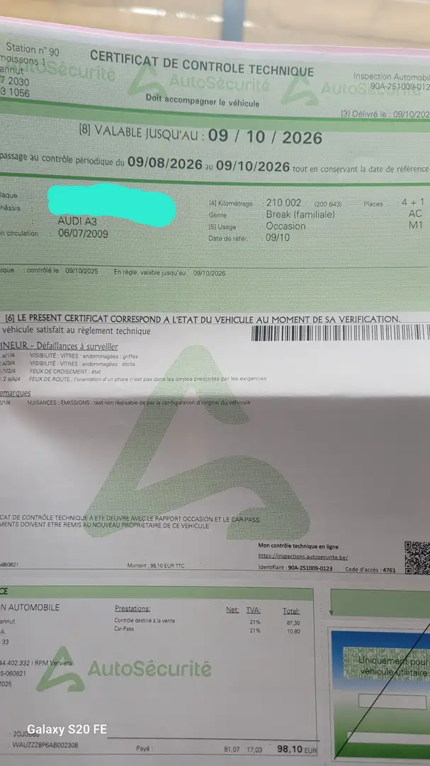 Audi A3 A3 Sportback 1.9 TDi EURO 6 Bleu - 2