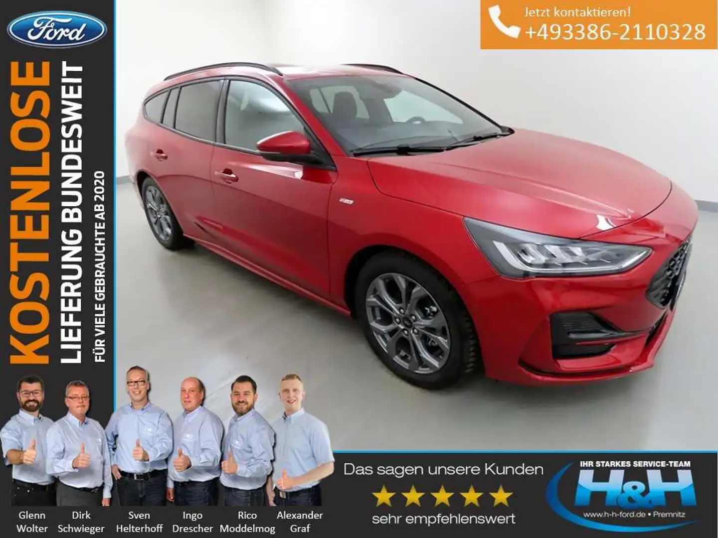 Ford Focus Turnier 1.0 M-Hybrid Aut. ST-Line AHK+iACC Rot - 1