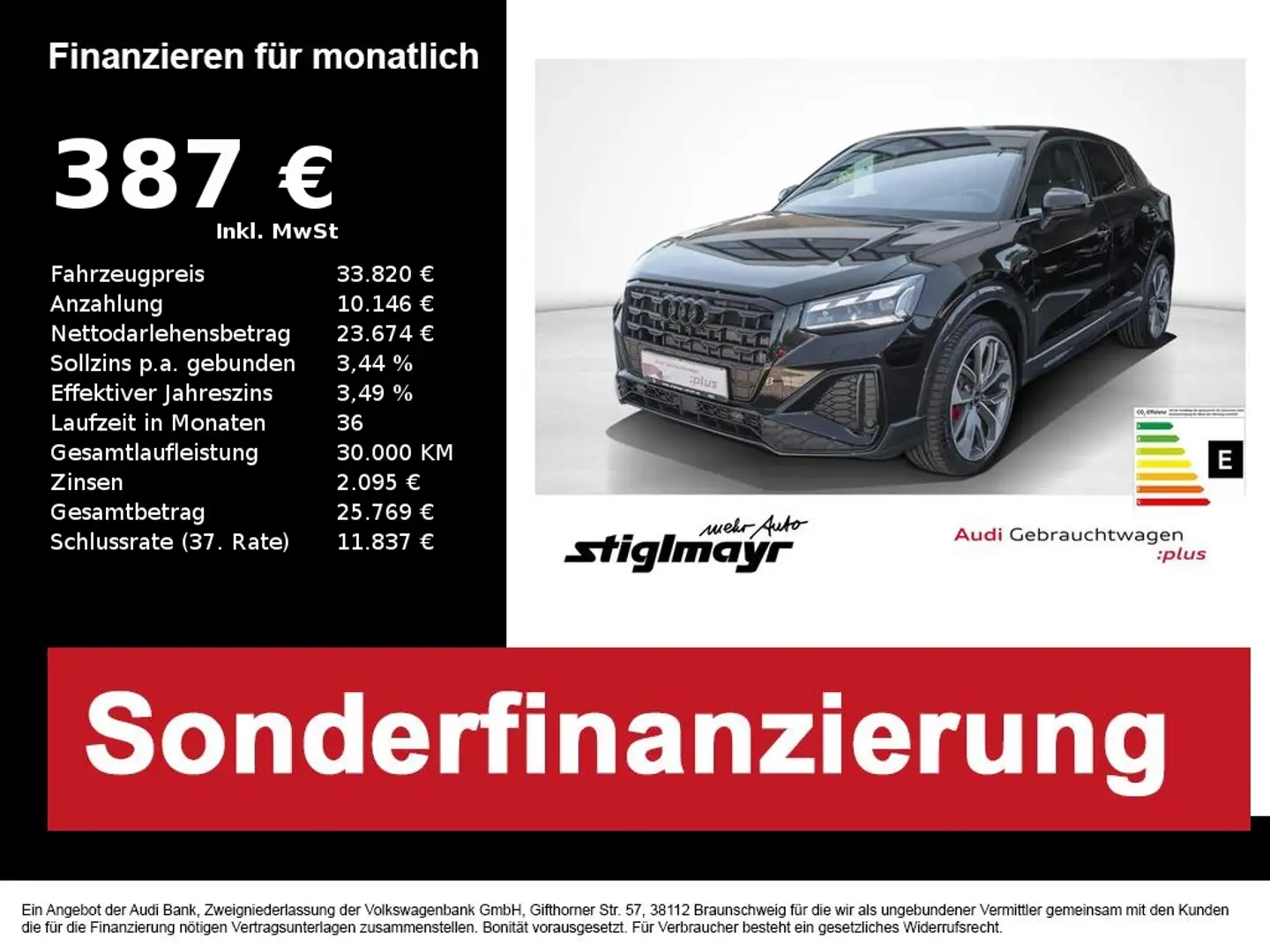 Audi Q2 S line 35 TFSI S-tronic ACC+AHK+LEDER+MATRIX Schwarz - 1