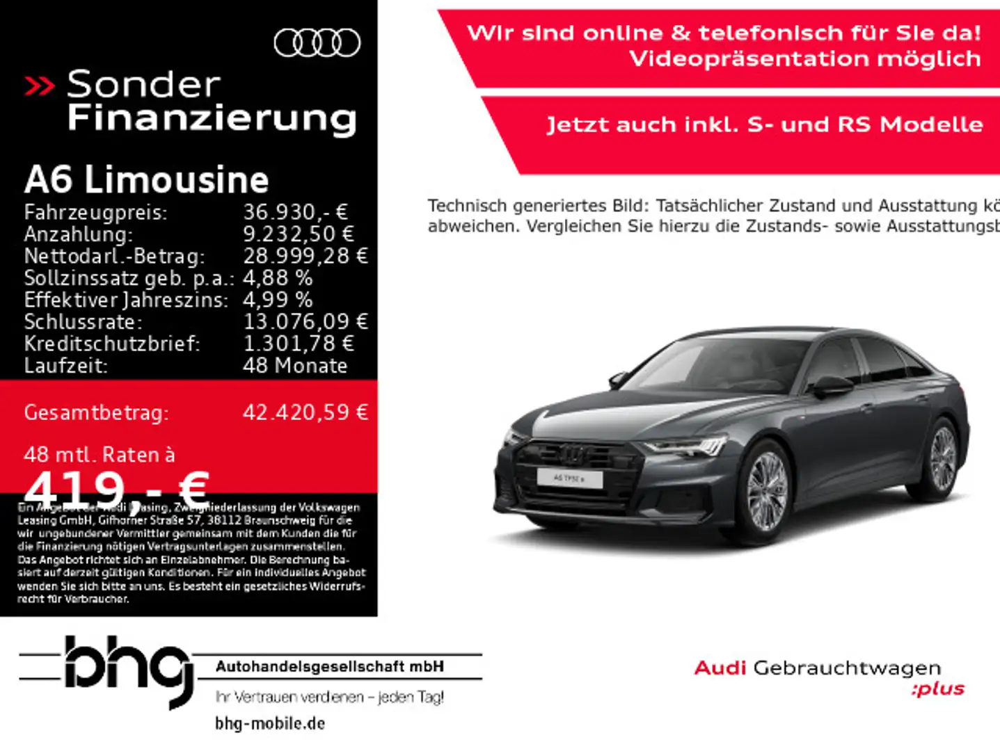 Audi A6 sport 55 TFSI e Gris - 1