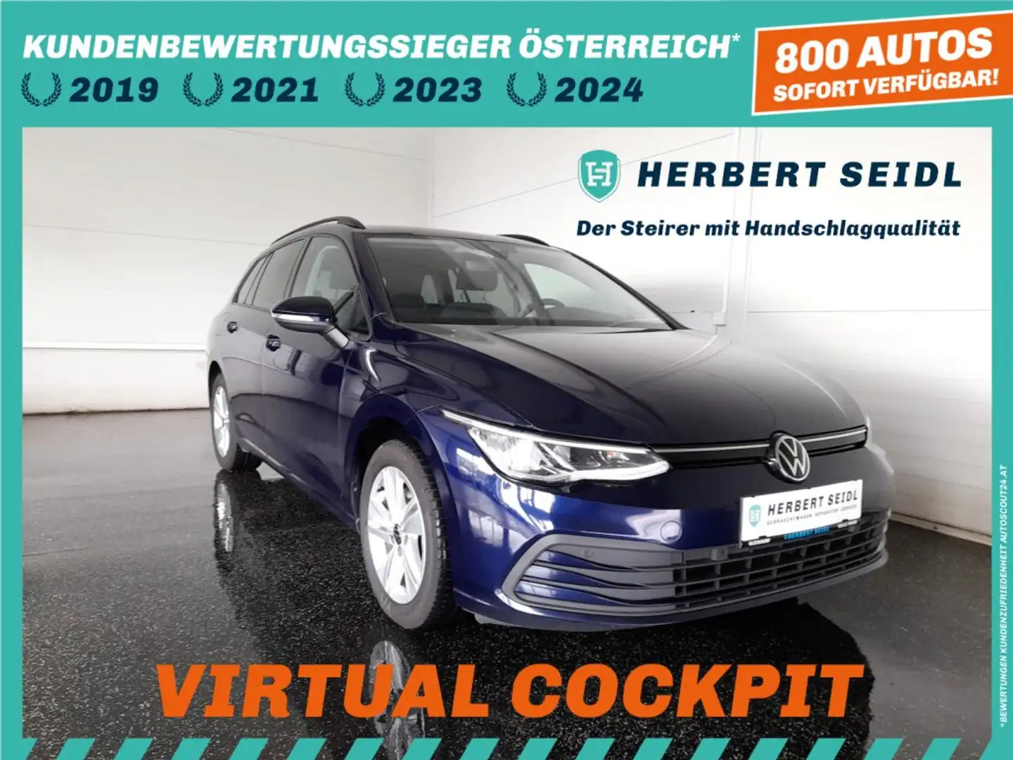Volkswagen Golf VIII Variant LIFE 2,0 TDI DSG *VIRTUELL PRO / VOLL-LED MIT FLA / NAVI / ACC / VERKEHRSZEICHEN & SPURHALTEASSIST* Blau - 1
