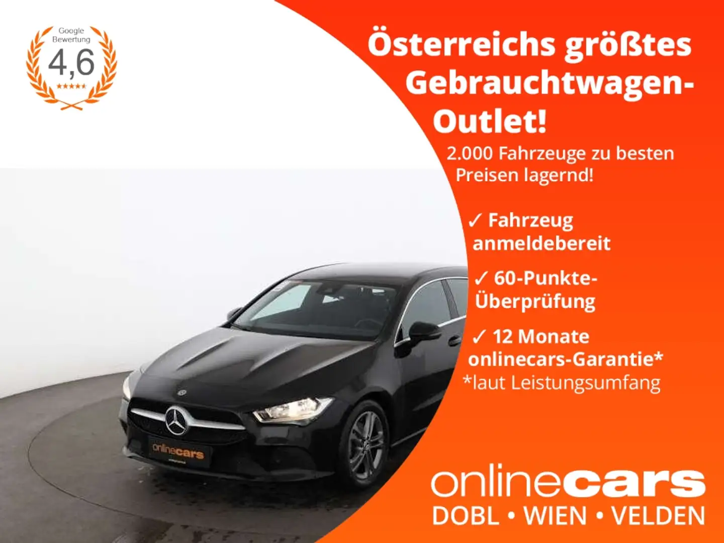 Mercedes-Benz CLA 200 d SB Aut LEDER NAVI R-CAM SITZHZG TEMPOMAT Schwarz - 1