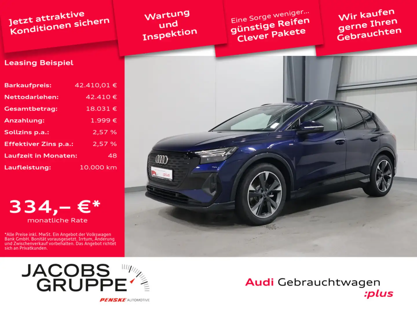 Audi Q4 e-tron 35 S line*Pano*Matrix*AHK * Blau - 1