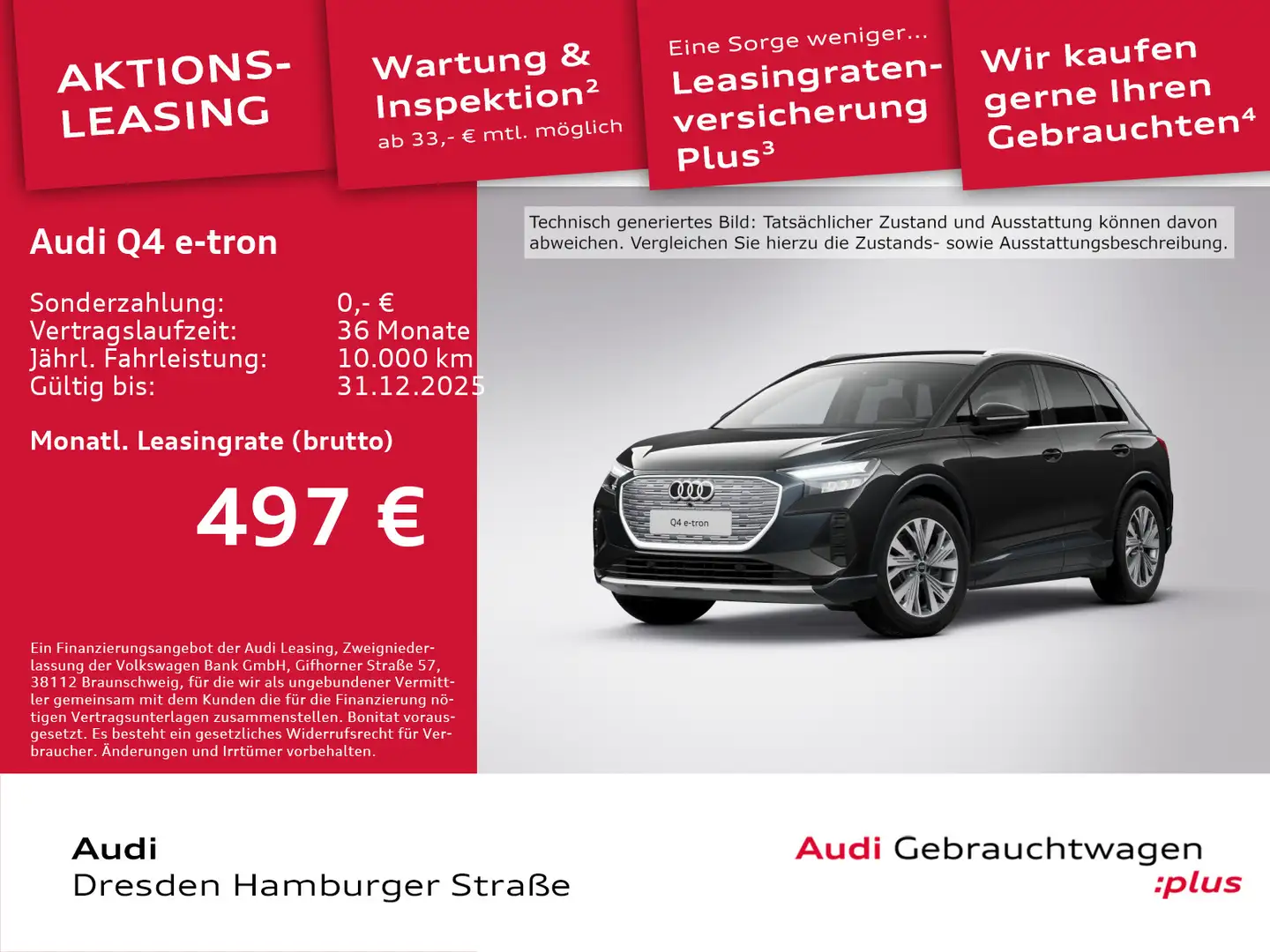 Audi Q4 e-tron 55 e-tron quattro LED Navi AHZV Schwarz - 1