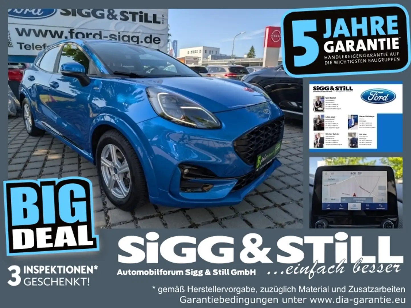 Ford Puma 1.0 ST-Line X AT LED*ACC*NAV*TWA*PDC*LM19*SHZ Blau - 1
