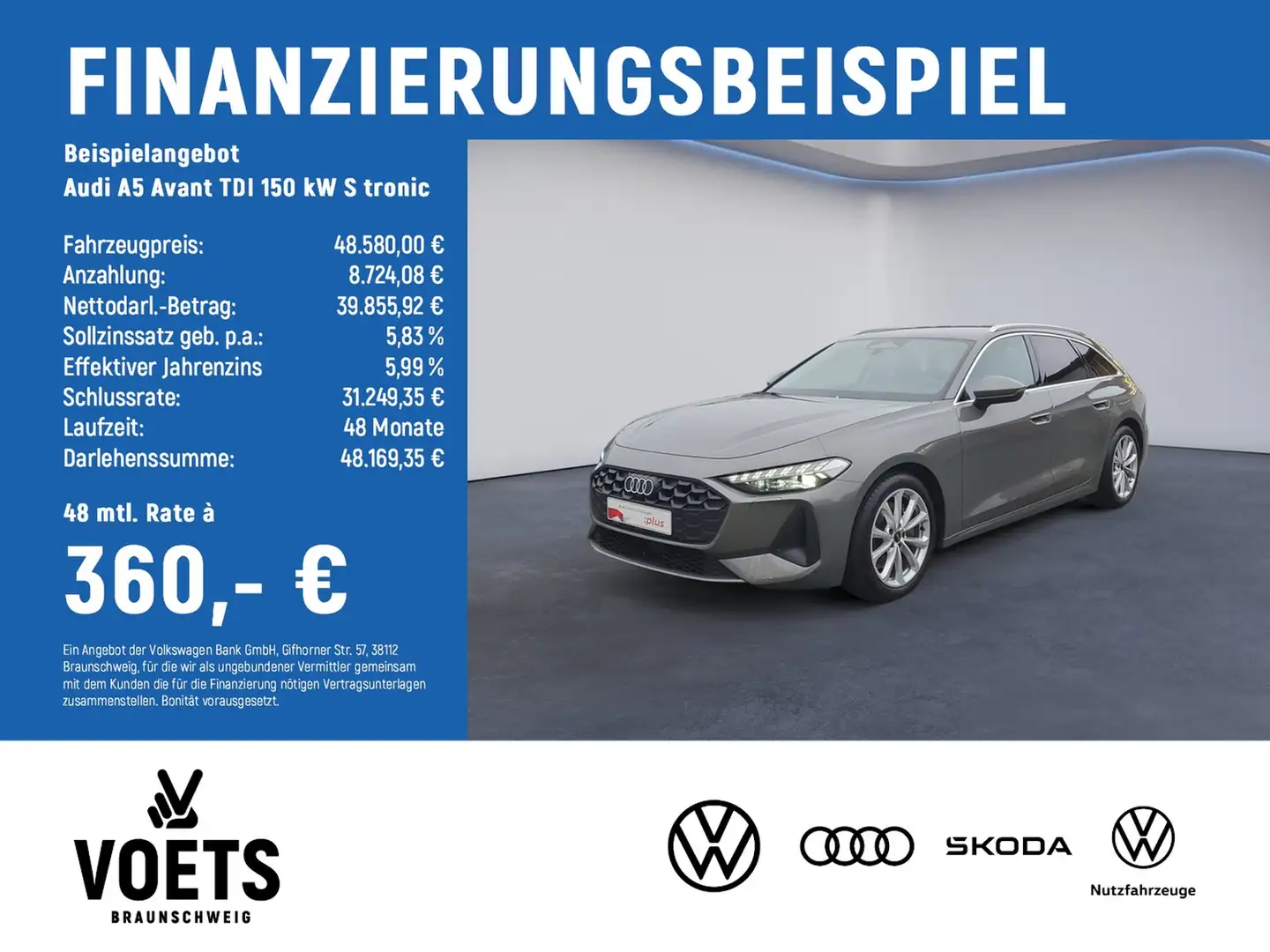 Audi A5 Avant TDI 150 kW S tronic LED+SHZ+NAVI Grau - 2