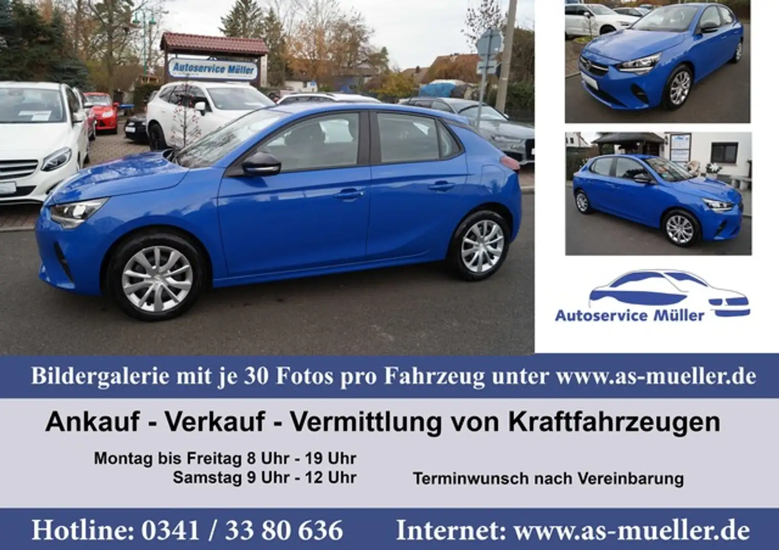 Opel Corsa F 1,2i 55kw Klima-PDC-Spur-Verkehrsz-651km Blau - 1
