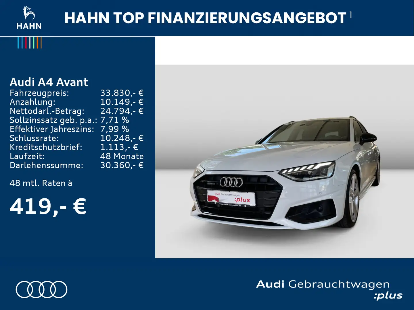Audi A4 40TDI quattro S-trc Nav LED AHK Virtual Weiß - 2