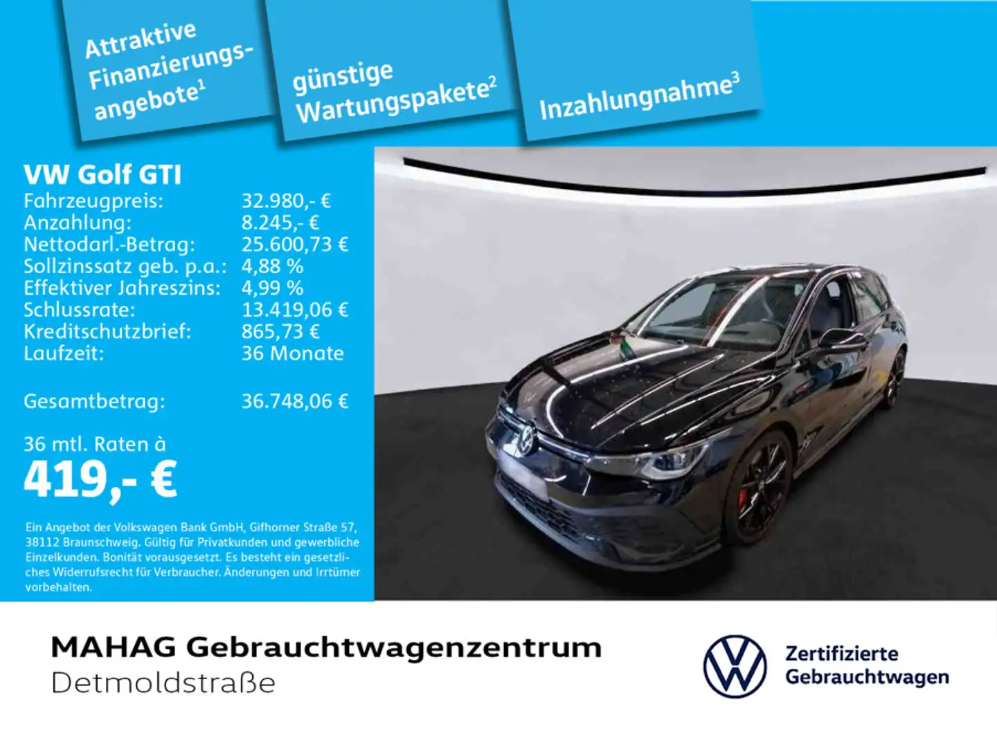 Volkswagen Golf GTI Golf VIII GTI Clubsport 2.0 TSI Leder Pano IQ.Li Schwarz - 1