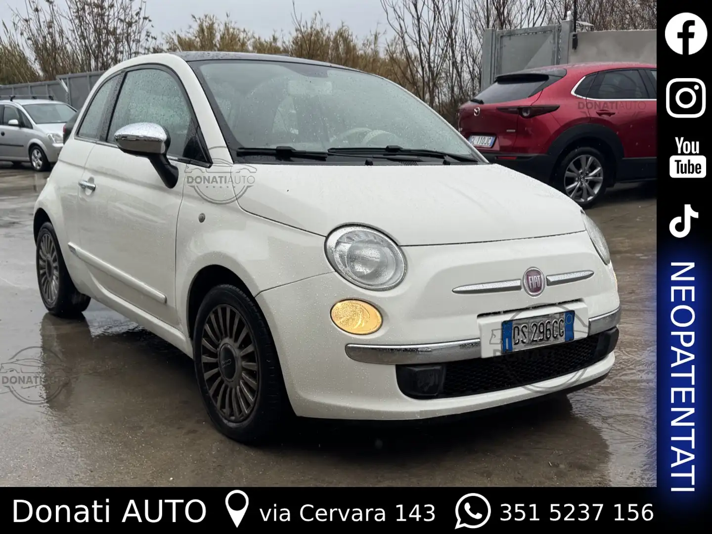 Fiat 500 1.2 Lounge 69cv AUTOMATICA storico lavori Bianco - 1