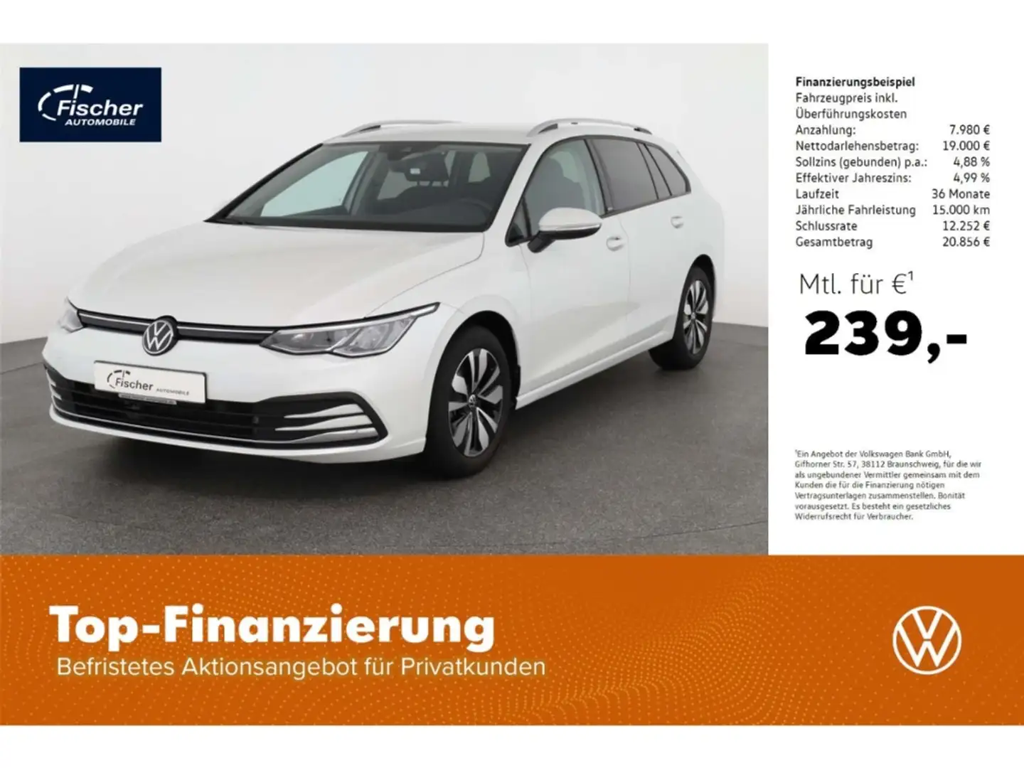 Volkswagen Golf Variant 1.5 eTSI Move DSG LED/StHz/ACC/RFK Weiß - 1