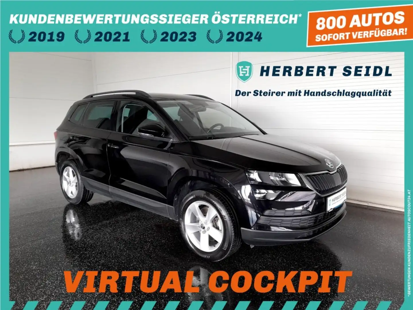 Skoda Karoq 4x4 2,0 TDI DSG *VOLL LED / NAVI / VIRTUELL / KAMERA / KEYLESS / SHZG / E-KLAPPE* Schwarz - 1