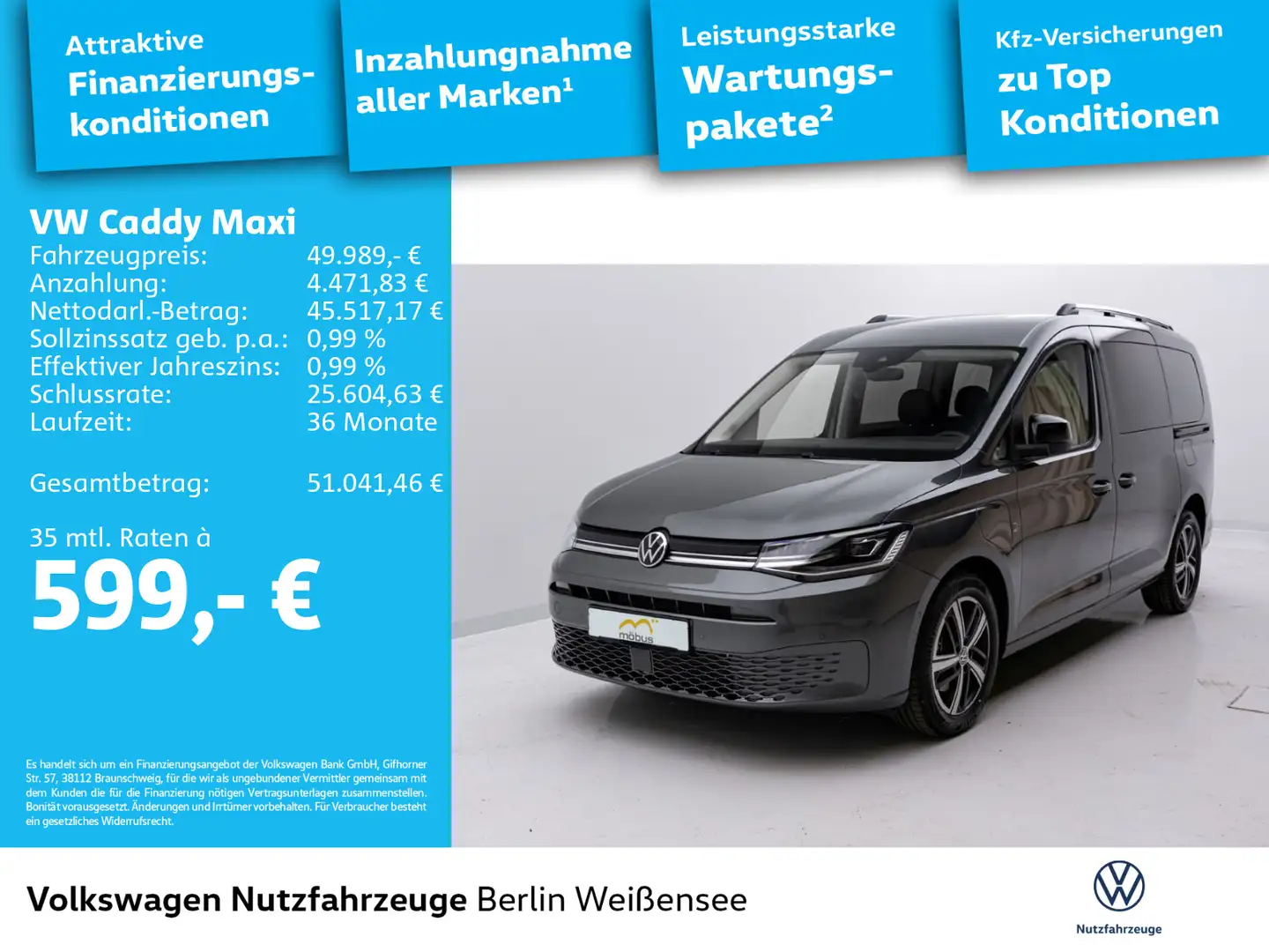 Volkswagen Caddy Life 1.5 TSI eHybrid DSG*Goal*LED*APP Grau - 2