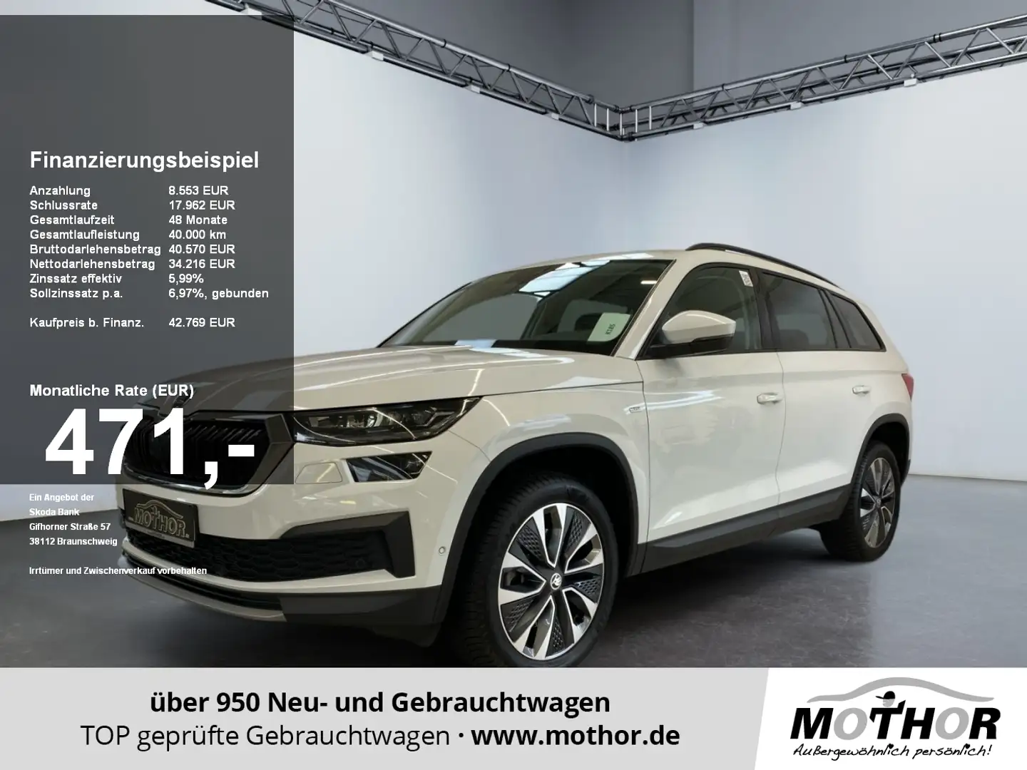 Skoda Kodiaq Tour 2.0 TDI DSG Klima PDC ACC LED Weiß - 1