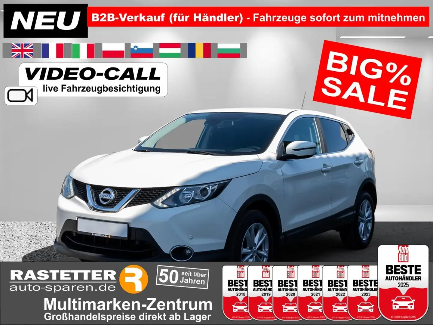 Nissan Qashqai dCi acenta SHZ+PDC+Privacy+Klimaaut+LMF+Temp+Nebel Weiß - 1