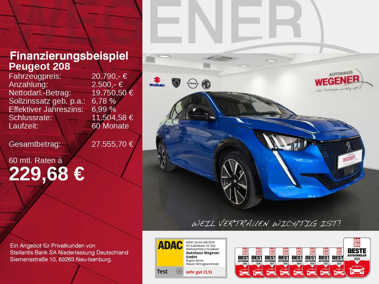 Peugeot 208 E GT Pack *Panoramadach*SHZ*LED Blau - 2