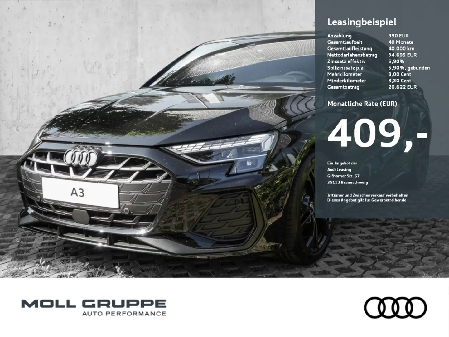 Audi A3 Sportback S line 35 TFSI 110 kW S tronic ACC Schwarz - 1
