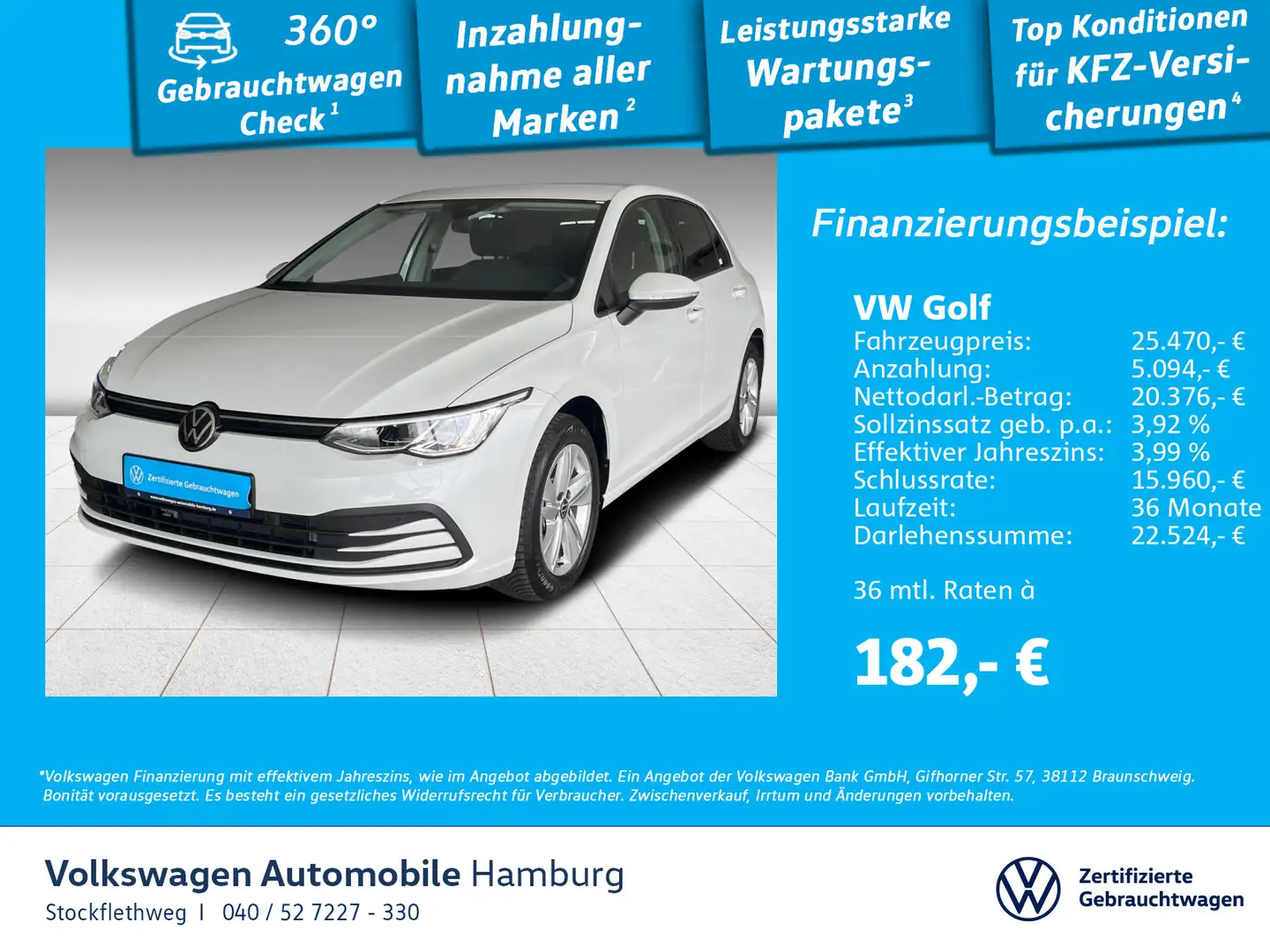 Volkswagen Golf VIII 1.0 eTSI Life DSG Navi ACC CarPlay LED Wit - 1