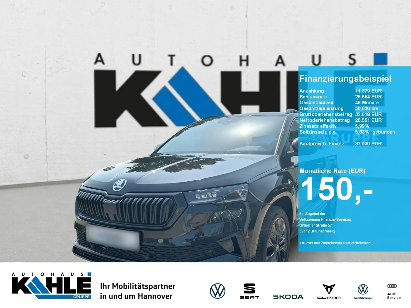 Skoda Karoq 1.5 TSI DSG Sportline Navi AHK LED ACC SHZ Klima R Schwarz - 1