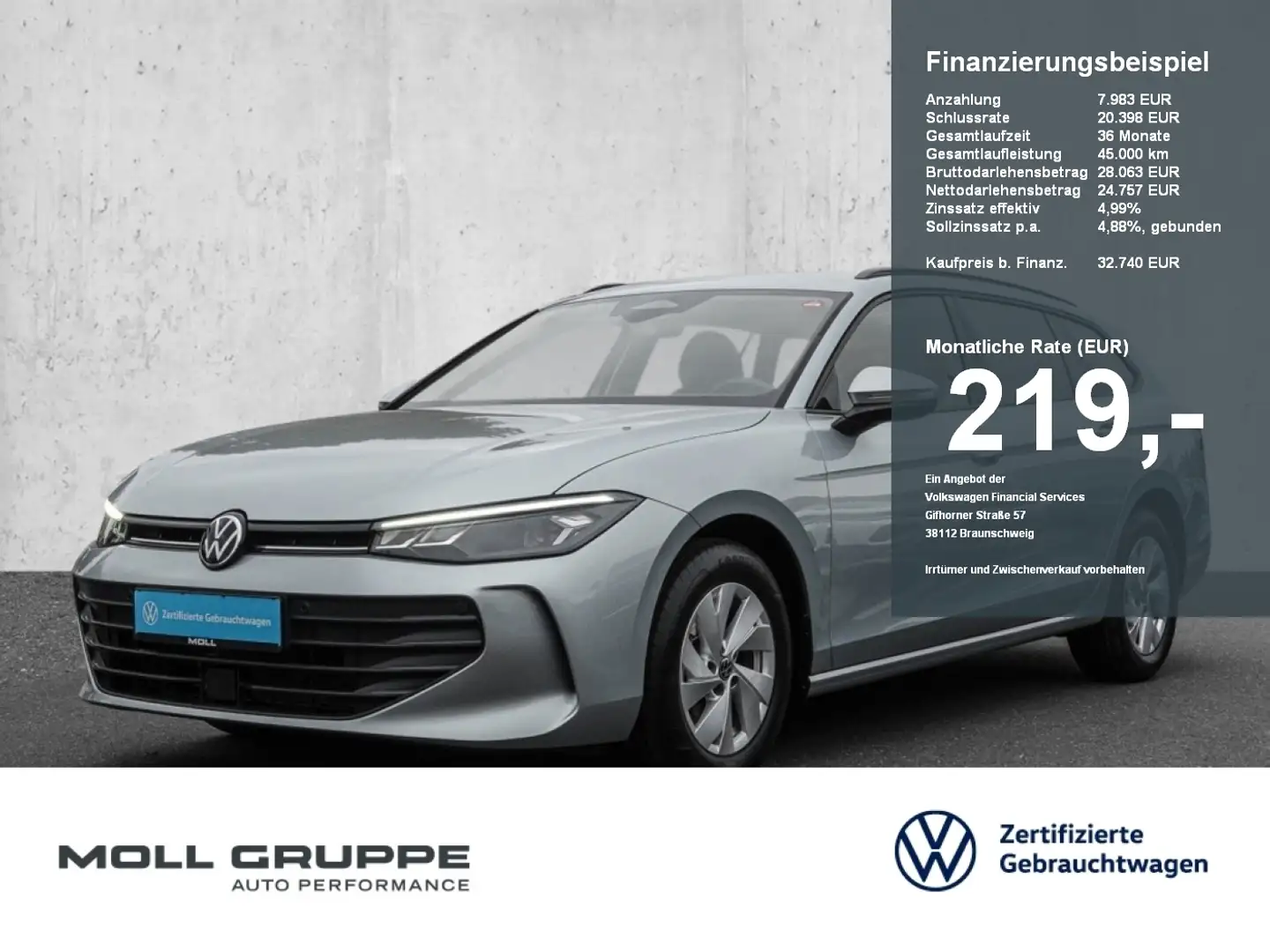 Volkswagen Passat Variant 1.5 eTSI DSG 2xKLIMA ACC AUT KAM Silber - 1
