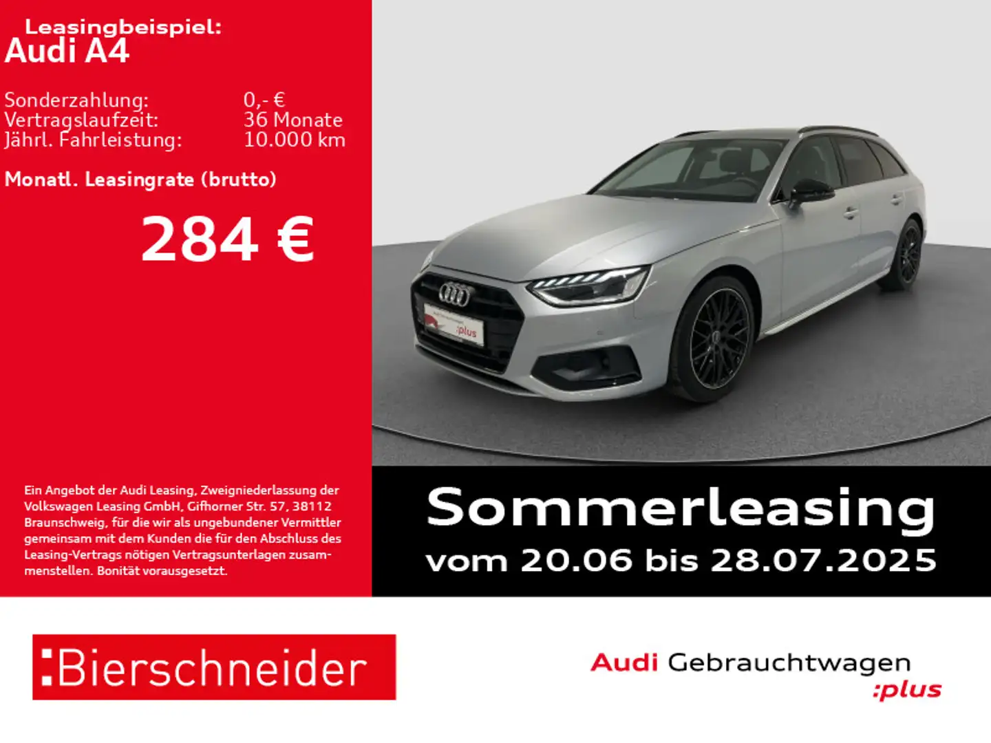 Audi A4 Av 30 TDI advanced Black 18 AHK STHZ LED 5J.GAR Silber - 1