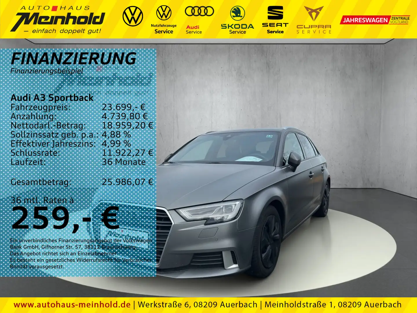 Audi A3 S line 40 TFSI quattro S tronic,AHK Grau - 1