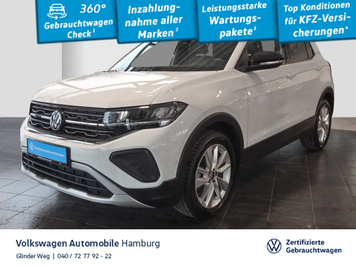 Volkswagen T-Cross 1.0 TSI Goal DSG AHK PDC Sitzhzg GRA Weiß - 1