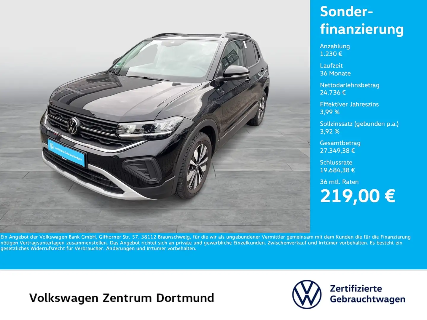Volkswagen T-Cross 1.5 GOAL ACC CARPLAY ALU SITZHEIZUNG LED Noir - 1