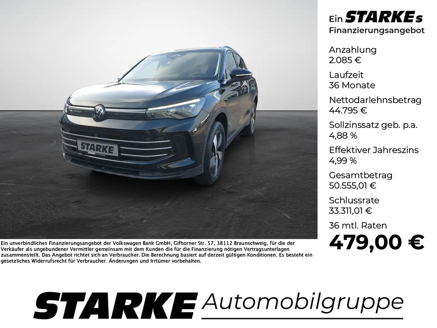 Volkswagen Tiguan 2.0 TDI DSG 4Motion Elegance Schwarz - 1
