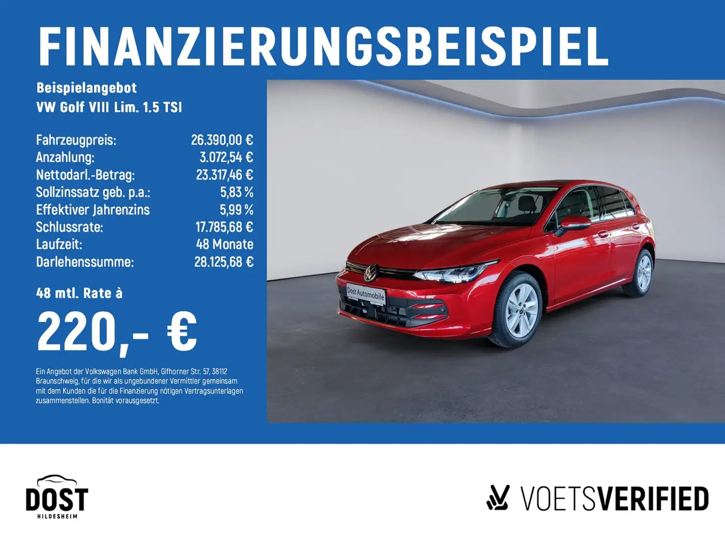 Volkswagen Golf VIII Lim. 1.5 TSI Life KAMERA+KLIMA+PDC+SHZ Rot - 2
