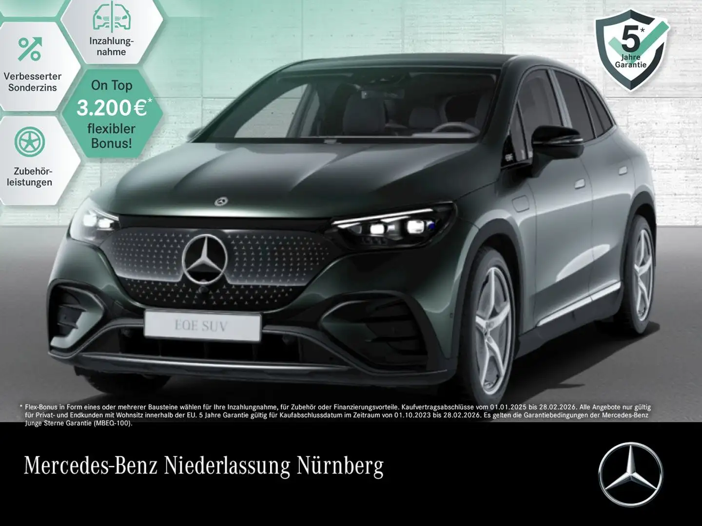 Mercedes-Benz EQE SUV EQE 350 4M AMG+NIGHT+PANO+360+AHK+BURMESTER Grün - 1