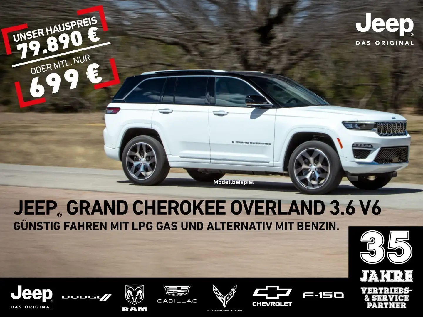 Jeep Grand Cherokee Overland 3.6/mtl. 795 EUR o.Anz. Blanc - 1