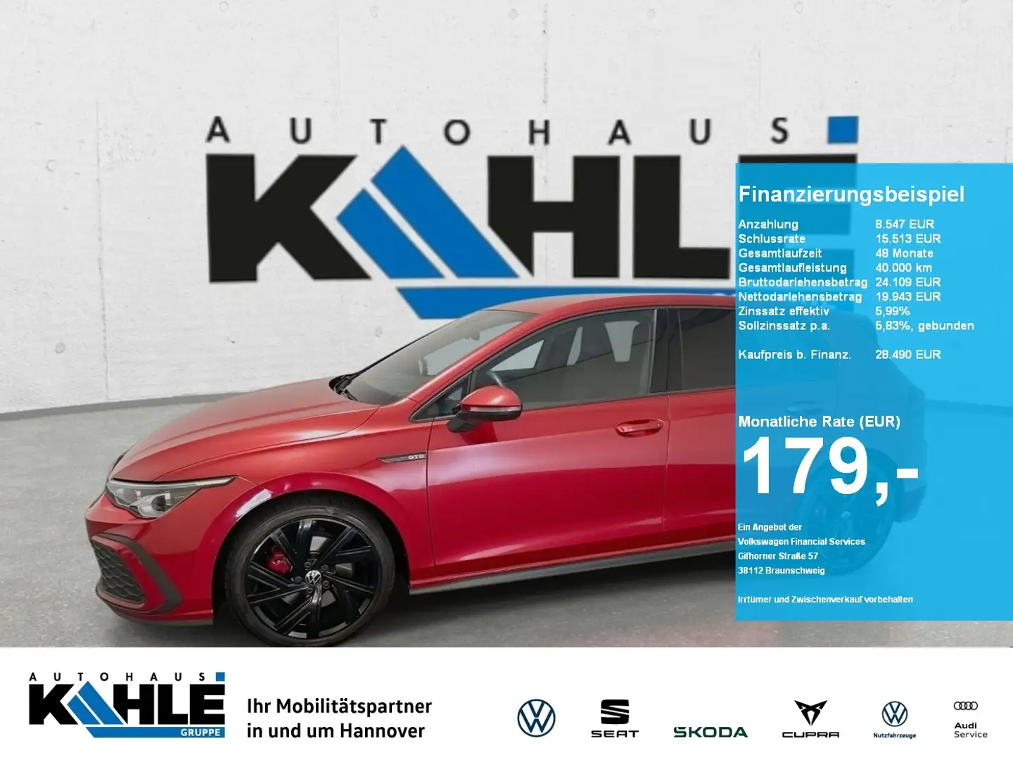 Volkswagen Golf GTD 2.0TDI DSG AHK Navi DCC Klima PDC Rot - 1